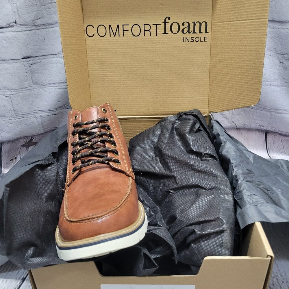 Vance Co. Men's Dalvin Tru Comfort Foam Lace-Up Moc Toe Ankle Boot